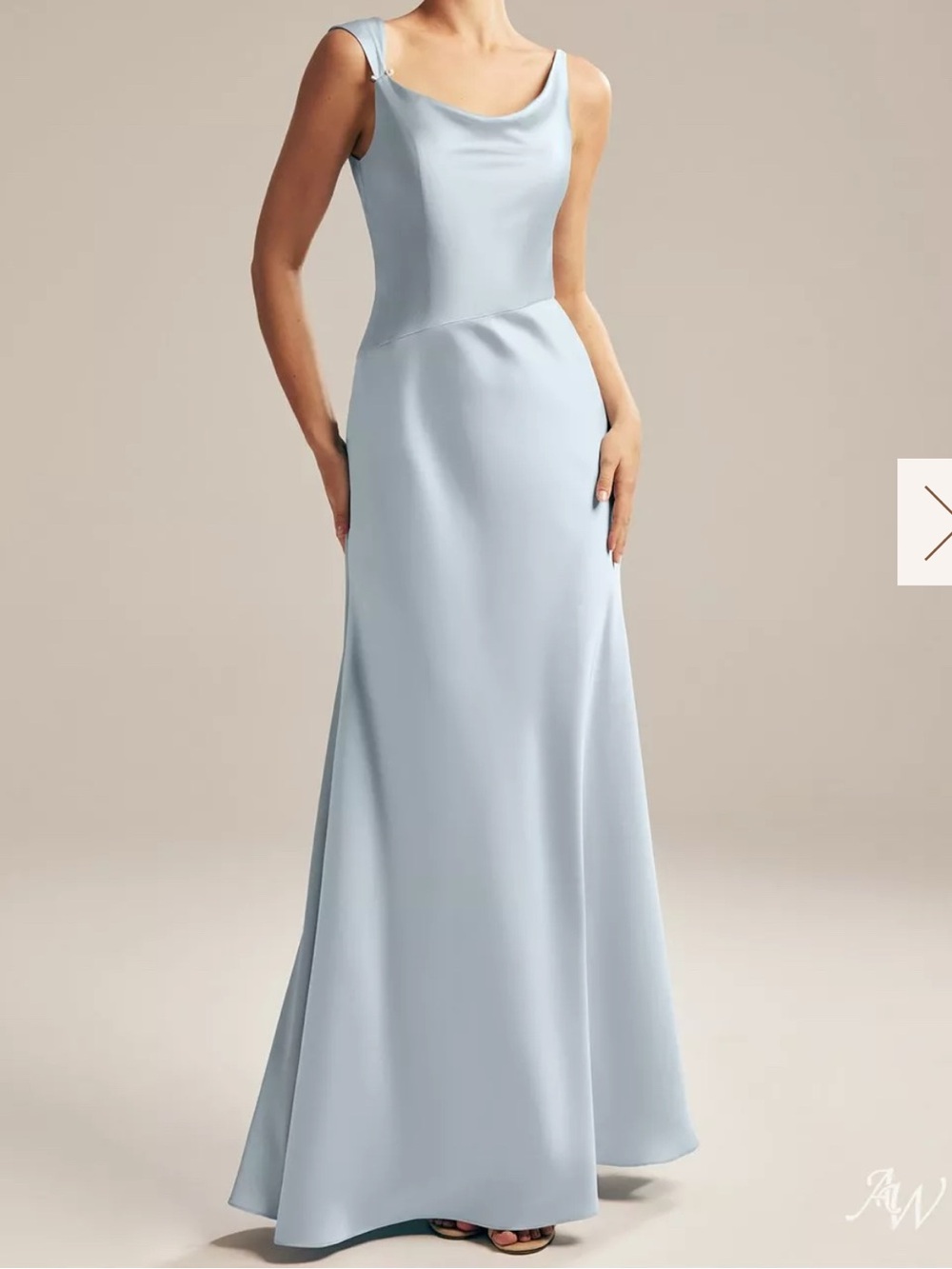 AW Bridal Meggie Satin Cowl Neck Dress